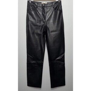 Aritzia Wilfred Melina Faux Leather Pants Women’s Size 6 Black High Waist